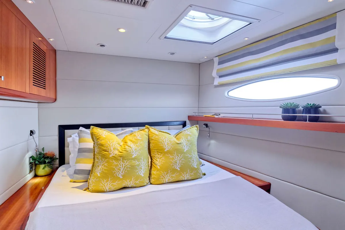 World's End, a Fountaine Pajot Galathea 65 catamaran at Municipal Unit of Nea Peramos, Greece