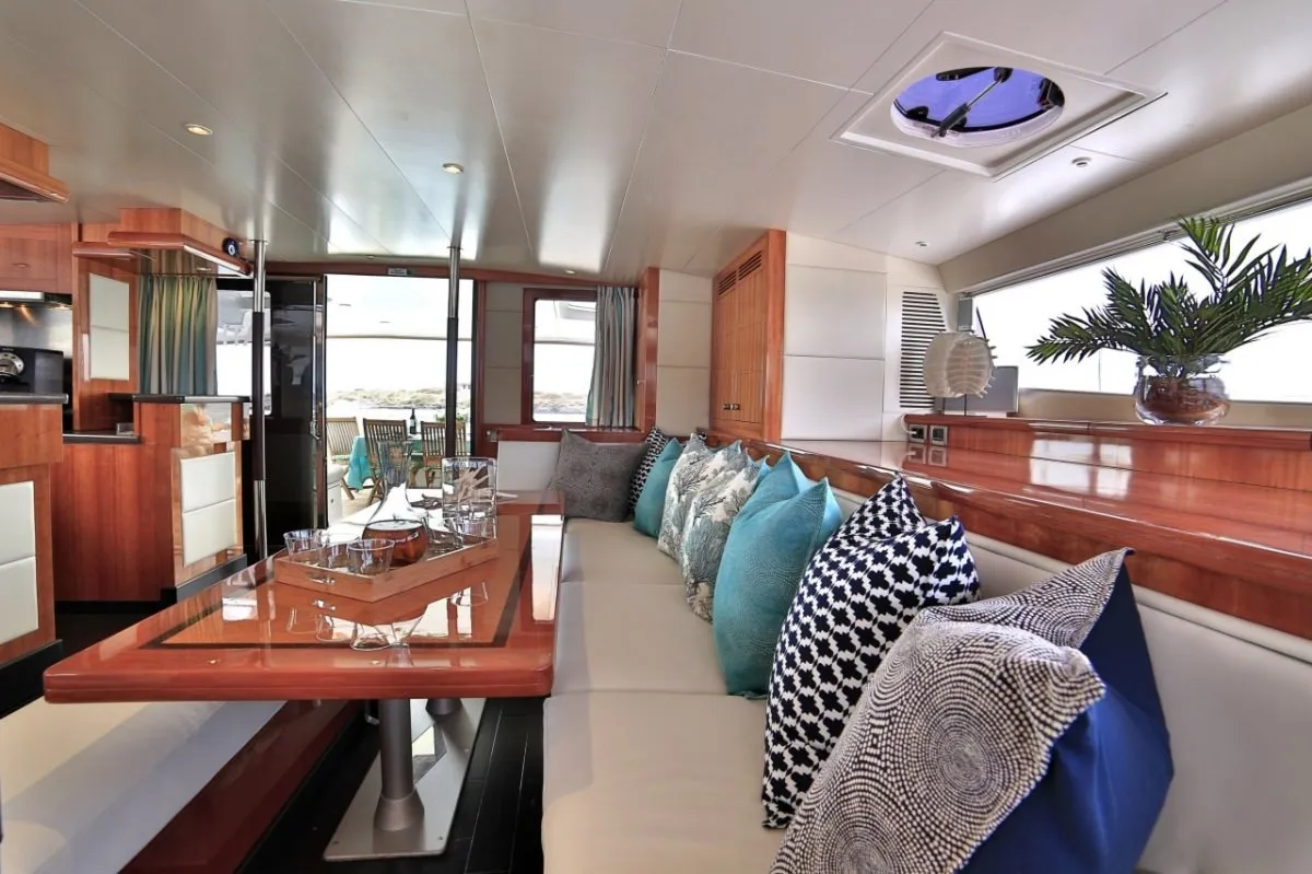 World's End, a Fountaine Pajot Galathea 65 catamaran at Municipal Unit of Nea Peramos, Greece