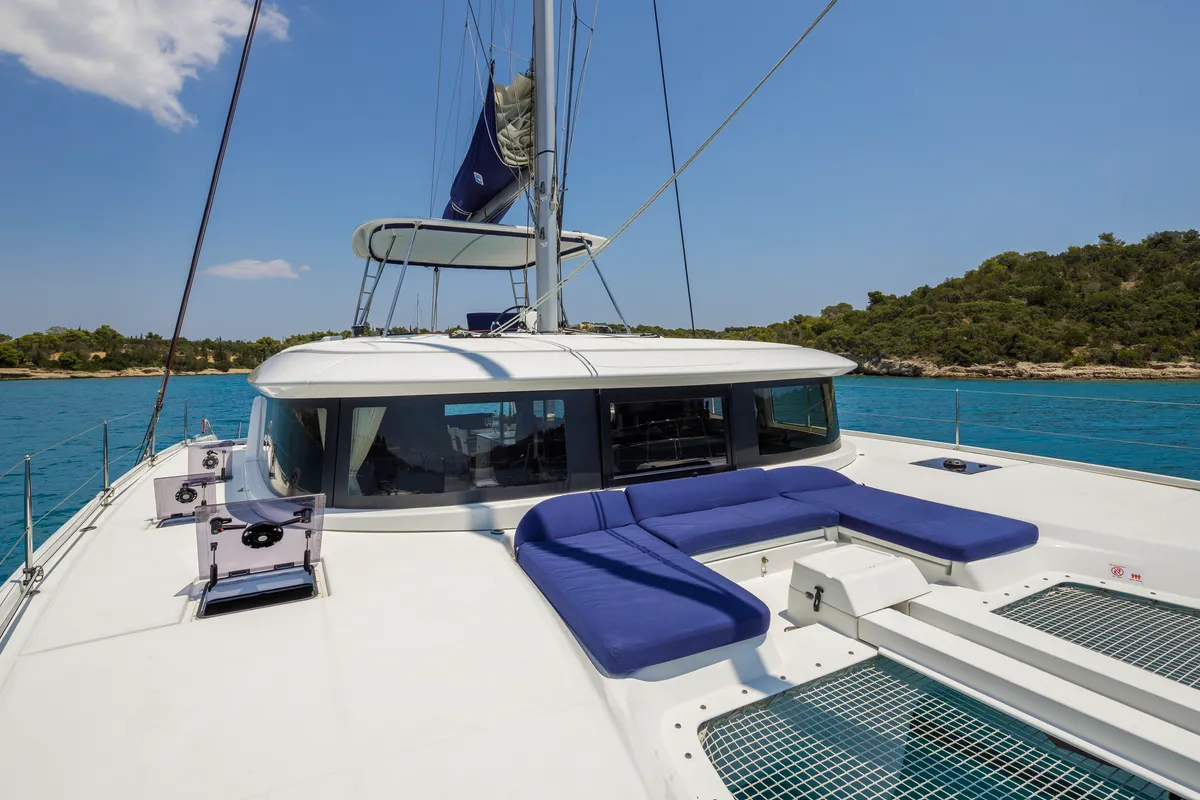 Deck of Zanga, a Lagoon 46 catamaran at Municipal Unit of Kranidi, Greece