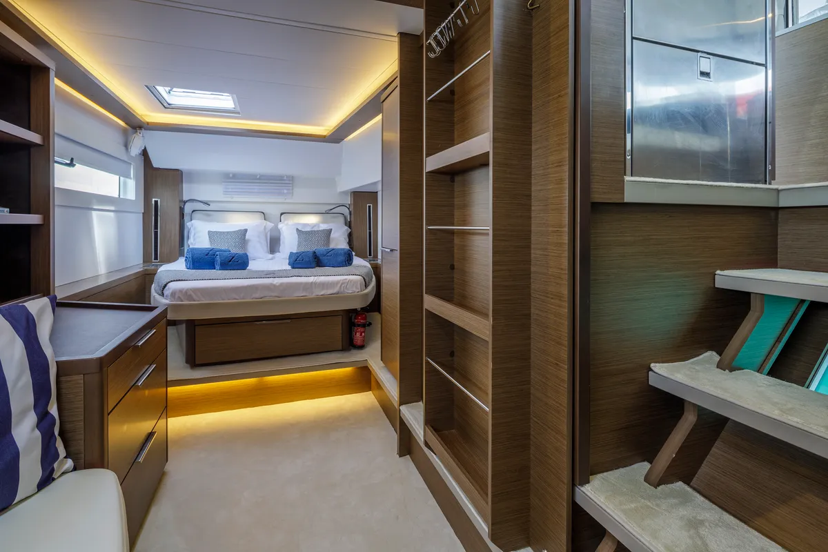 Cabin on Zanga, a Lagoon 46 catamaran at Municipal Unit of Kranidi, Greece