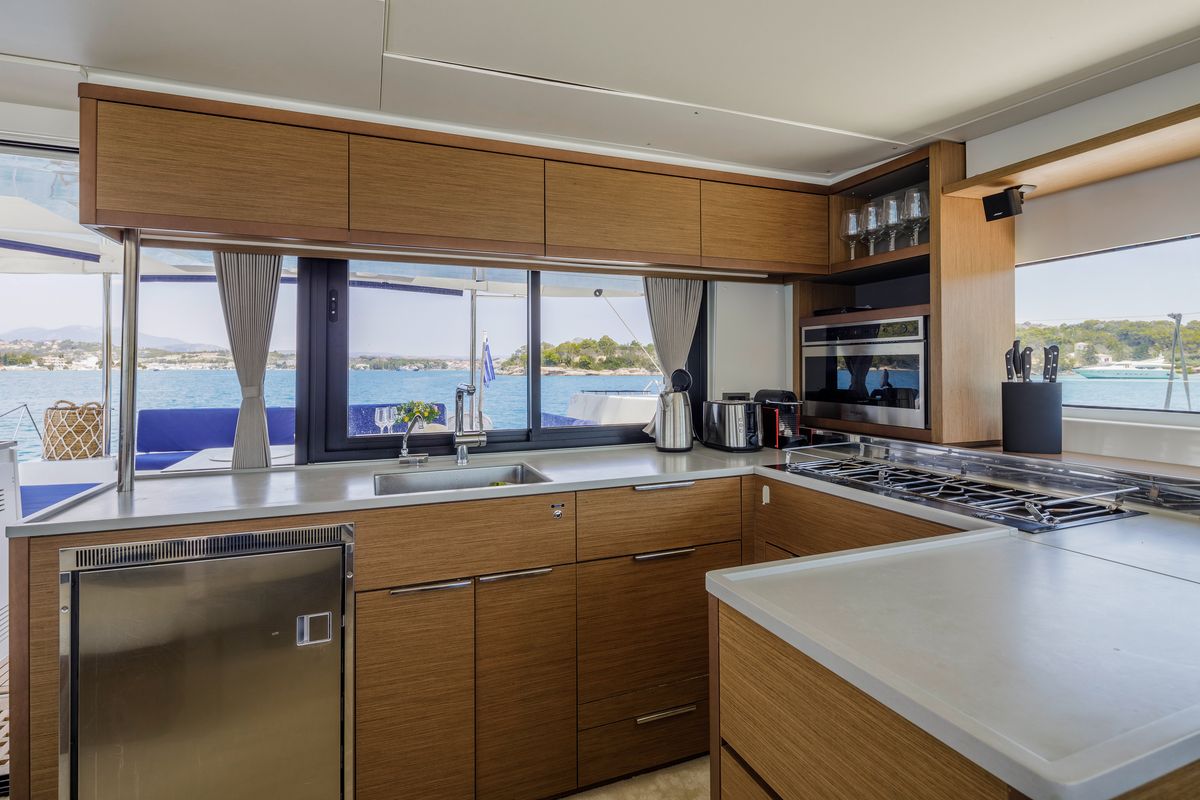 Galley of Zanga, a Lagoon 46 catamaran at Municipal Unit of Kranidi, Greece