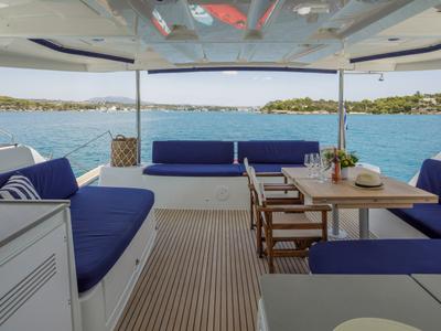 Deck of Zanga, a Lagoon 46 catamaran at Municipal Unit of Kranidi, Greece