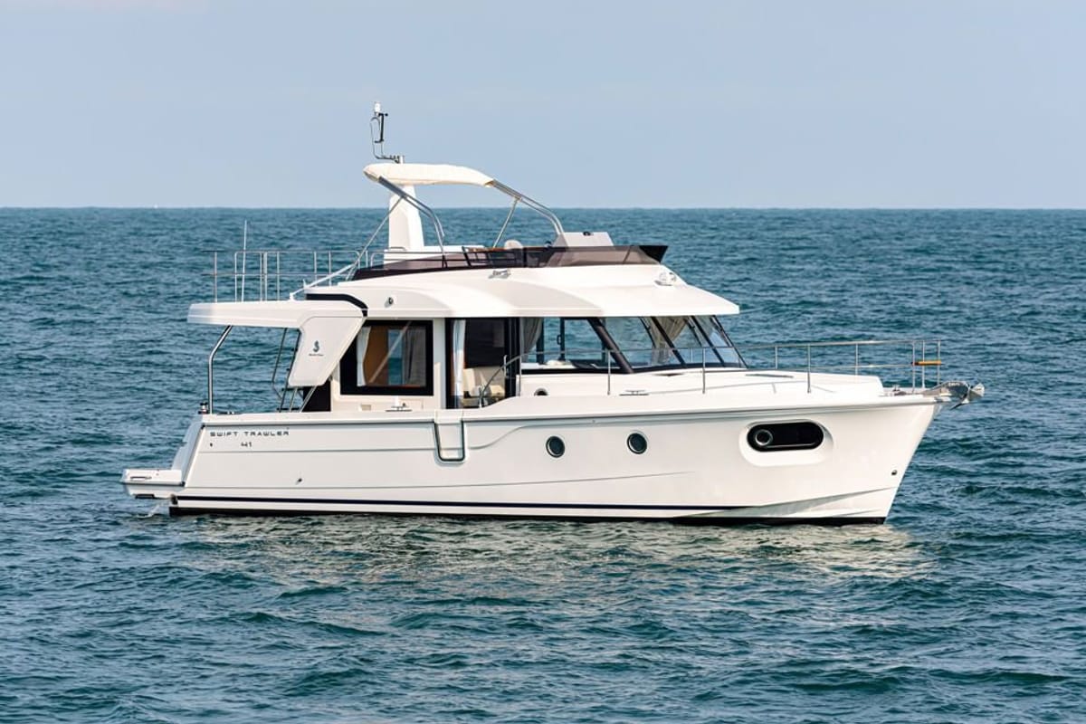 Eduard, a Beneteau Swift Trawler 41 Fly yacht at Punat, Croatia