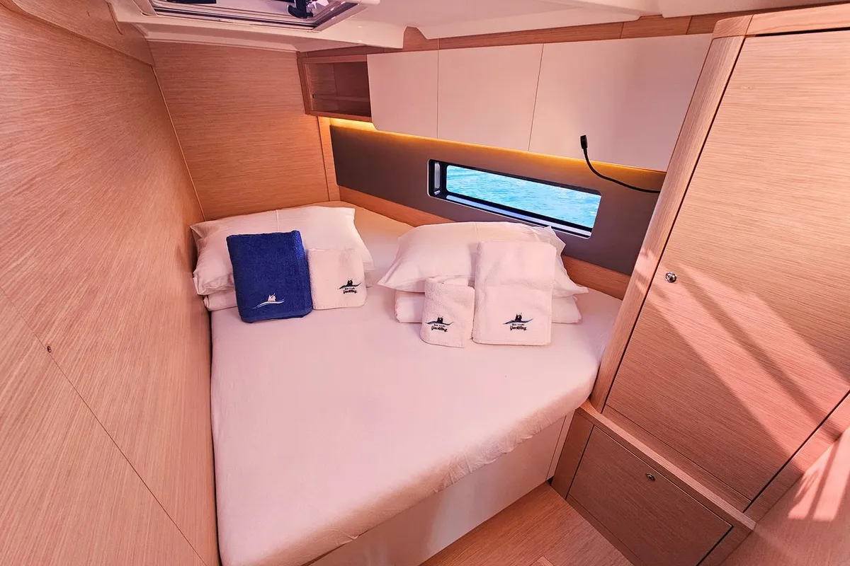 Cabin on Adagio, a Dufour 44 sailboat at Grad Kaštela, Croatia