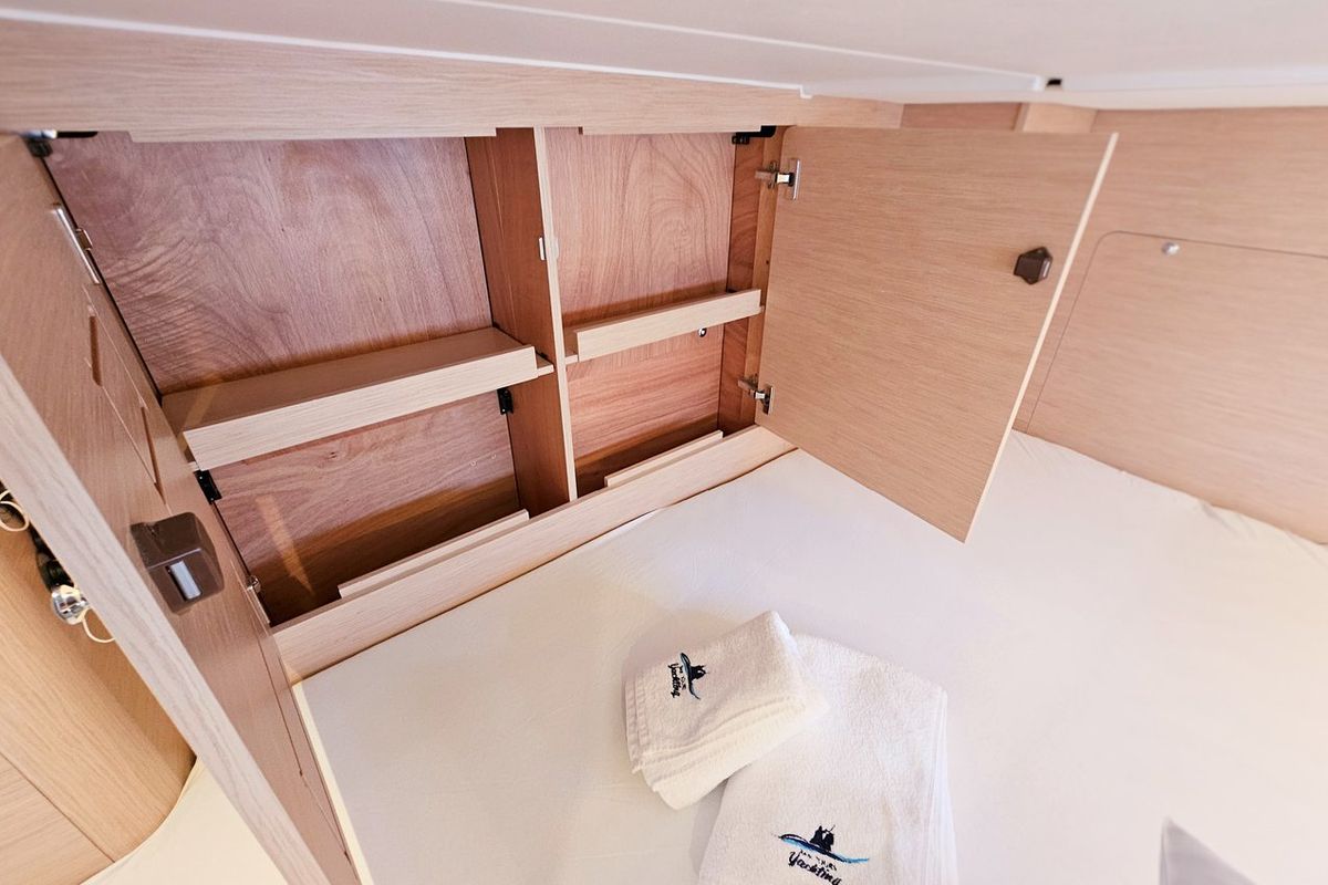 Cabin on Adagio, a Dufour 44 sailboat at Grad Kaštela, Croatia