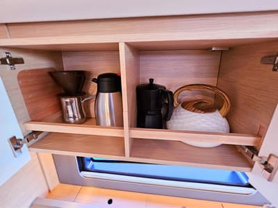 Galley of Adagio, a Dufour 44 sailboat at Grad Kaštela, Croatia