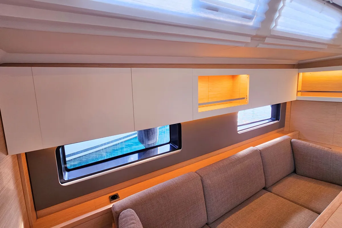 Salon of Adagio, a Dufour 44 sailboat at Grad Kaštela, Croatia