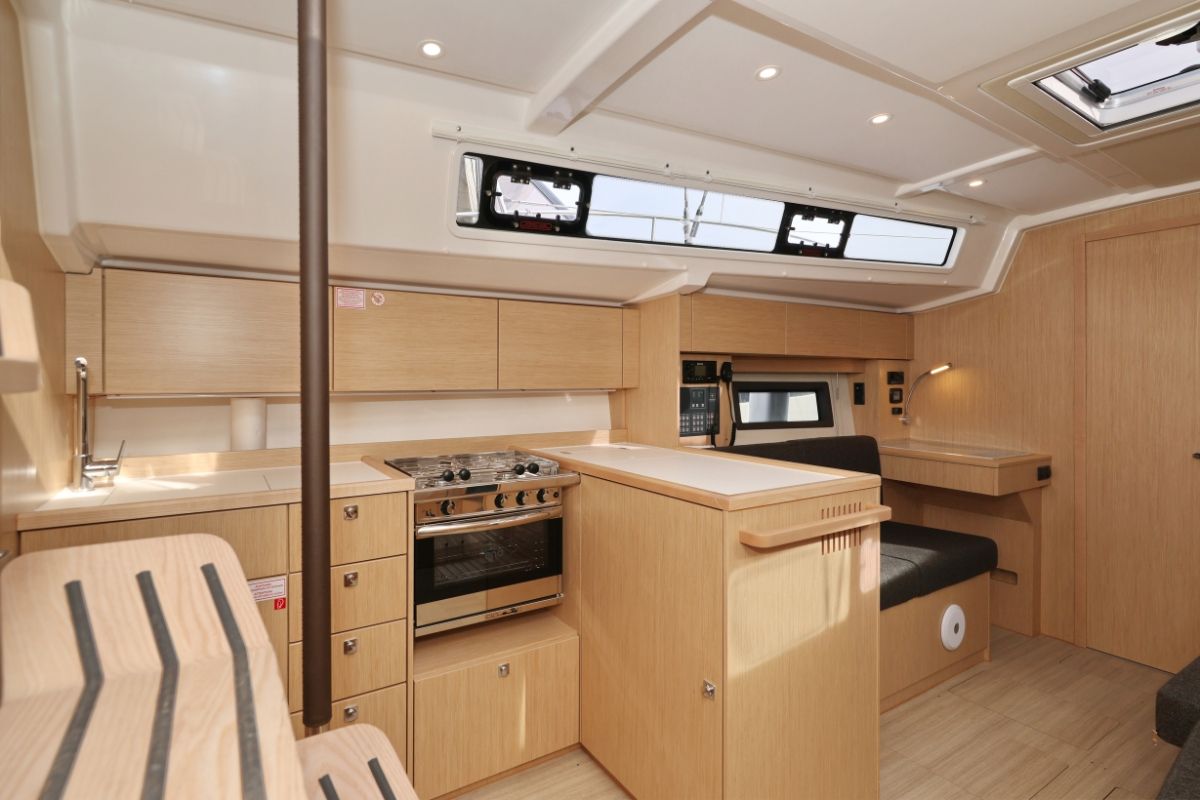 Galley of Freewise, a Bavaria C38 sailboat at Pirovac, Croatia
