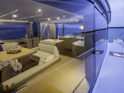Salon of By My Side, a Aquila Yachts Aquila 54 catamaran at Skradin, Croatia