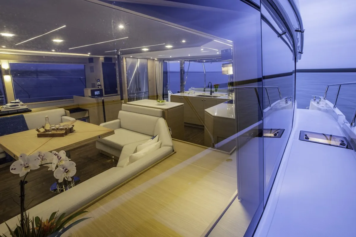 Salon of By My Side, a Aquila Yachts Aquila 54 catamaran at Skradin, Croatia