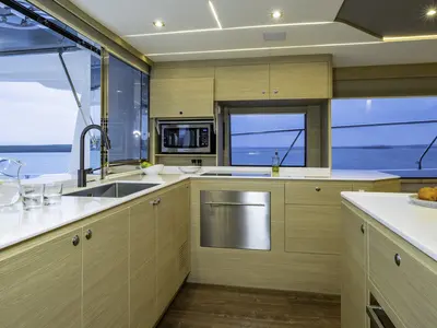 Galley of By My Side, a Aquila Yachts Aquila 54 catamaran at Skradin, Croatia