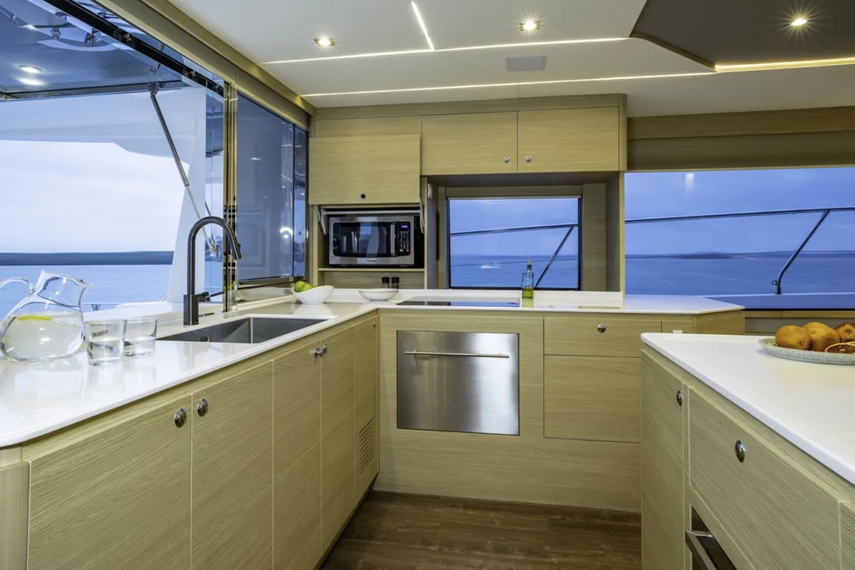 Galley of By My Side, a Aquila Yachts Aquila 54 catamaran at Skradin, Croatia