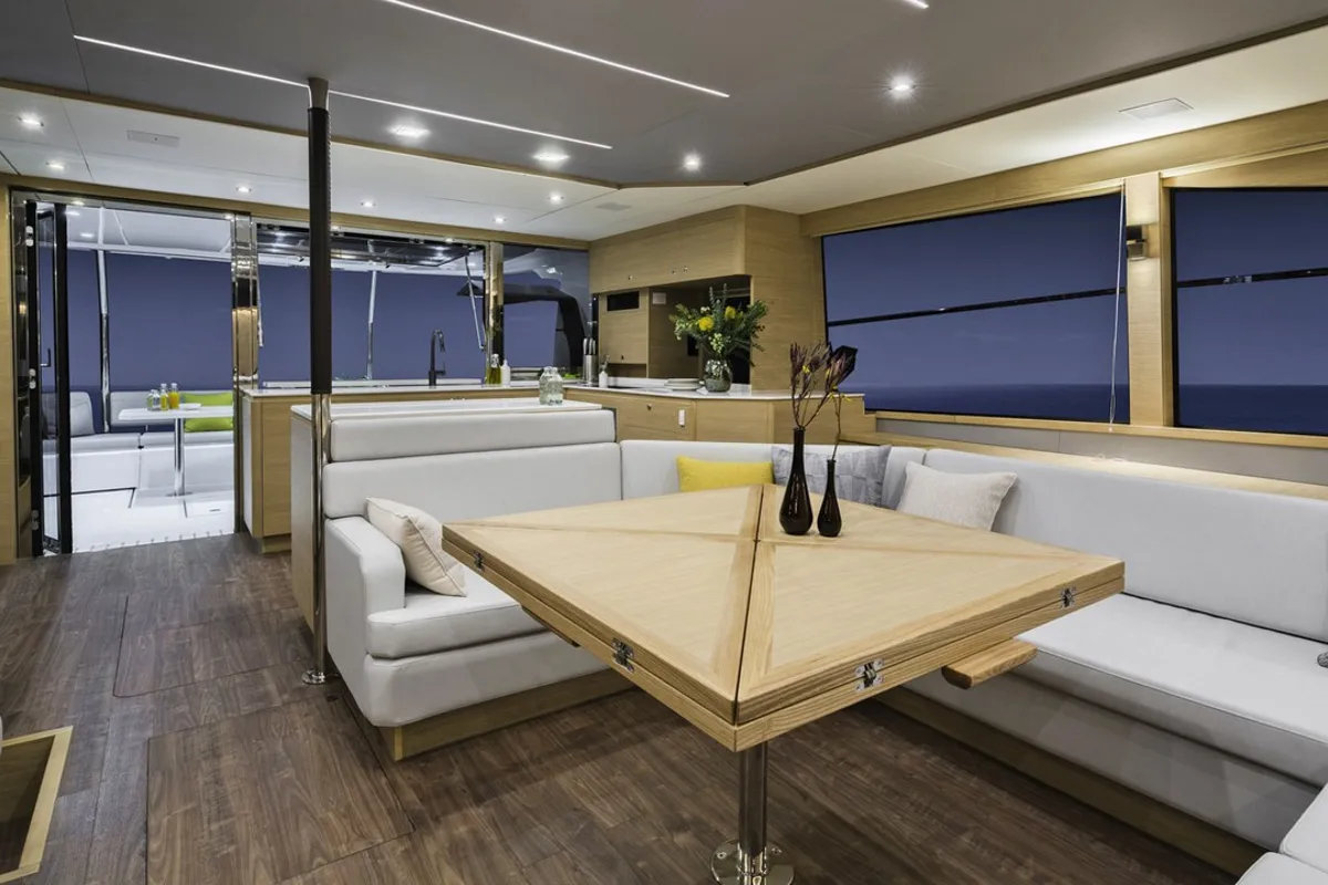 Salon of By My Side, a Aquila Yachts Aquila 54 catamaran at Skradin, Croatia