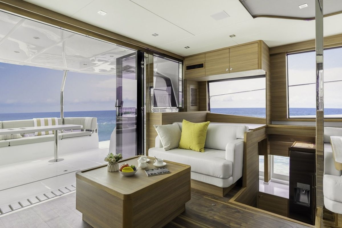 Salon of By My Side, a Aquila Yachts Aquila 54 catamaran at Skradin, Croatia