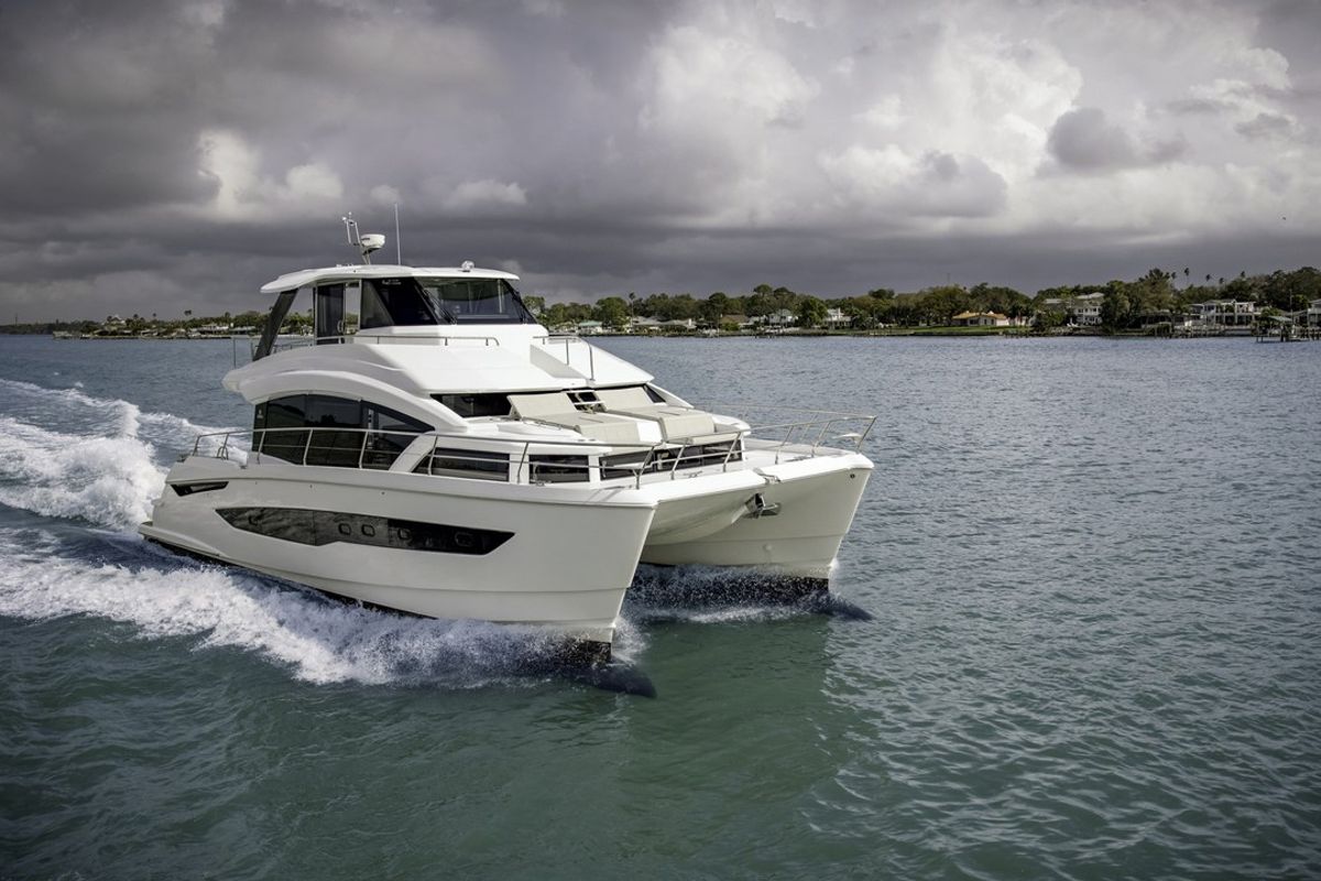 Exterior view of By My Side, a Aquila Yachts Aquila 54 catamaran at Skradin, Croatia