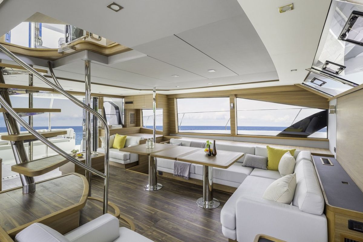 Salon of By My Side, a Aquila Yachts Aquila 54 catamaran at Skradin, Croatia