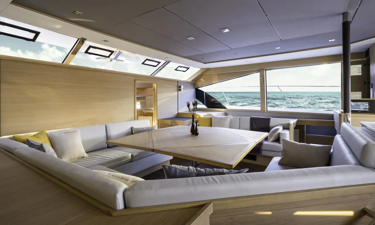 Salon of By My Side, a Aquila Yachts Aquila 54 catamaran at Skradin, Croatia