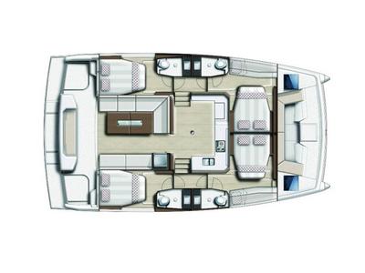 Floor plan of Adriella, a Bali Catspace catamaran at Fisksätra, Sweden