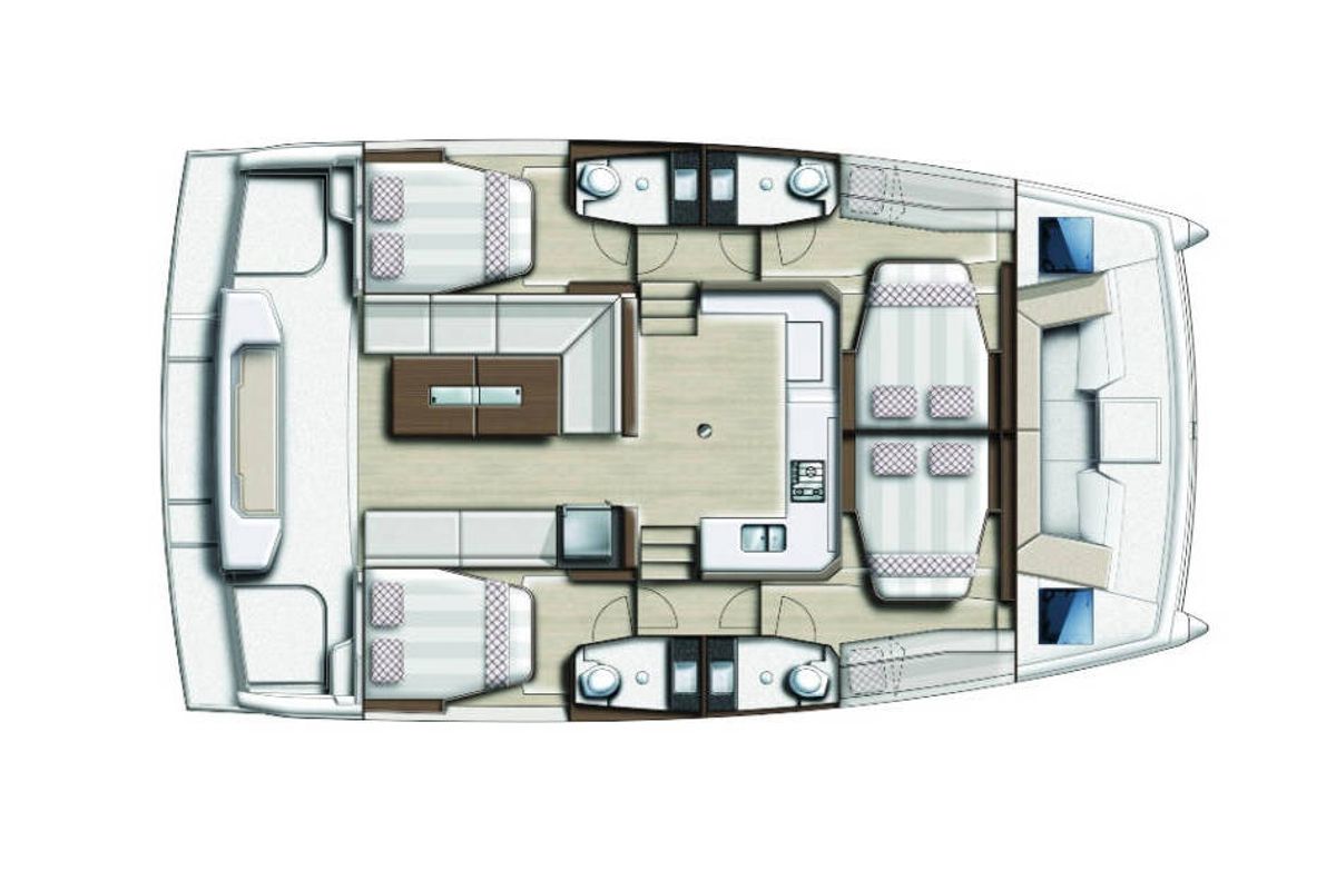 Floor plan of Adriella, a Bali Catspace catamaran at Fisksätra, Sweden