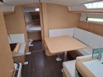 Salon of Coconut, a Jeanneau Sun Odyssey 419 sailboat at Propriano, France