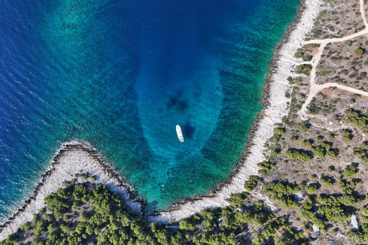 Exterior view of UNPLUGGED, a Prestige 46 Fly motorboat at Split, Croatia