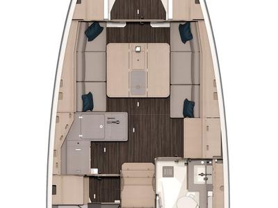 Floor plan of Miss Daisy, a Dufour 37 sailboat at Chesapeake, United States