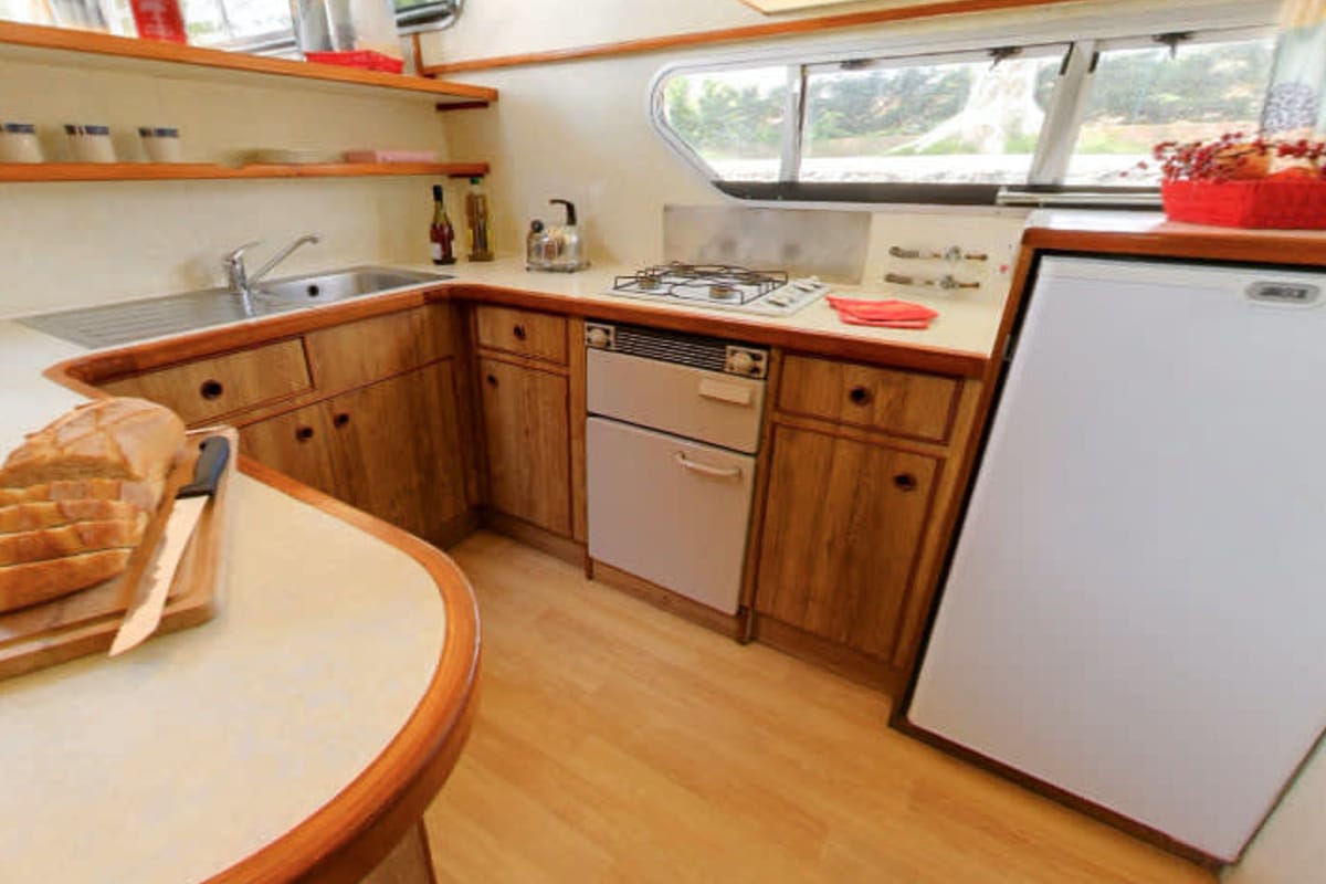 Galley of Classique - Budget 11, a Gulet Classique motorboat at Connaught Harbour, Ireland