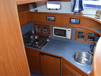 Galley of Michelle, a De Drait Kotterjacht 12.2 GL motorboat at Woudsend, Netherlands