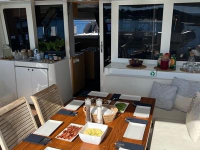 Salon of Discovery I, a Lagoon 52F catamaran at Općina Marina, Croatia