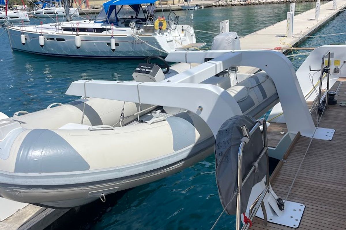 Discovery I, a Lagoon 52F catamaran at Općina Marina, Croatia