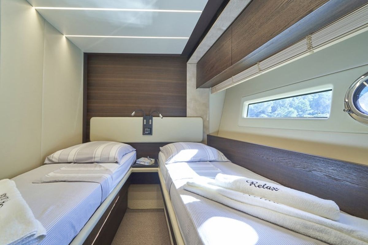 Cabin on Relax of Croatia, a Azimut 72 Fly yacht at Općina Sukošan, Croatia