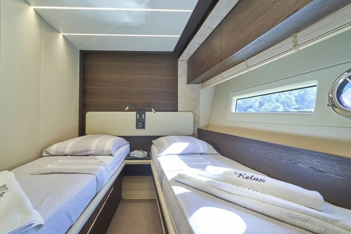 Cabin on Relax of Croatia, a Azimut 72 Fly yacht at Općina Sukošan, Croatia