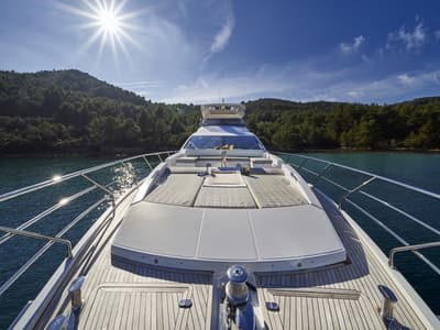 Deck of Relax of Croatia, a Azimut 72 Fly yacht at Općina Sukošan, Croatia