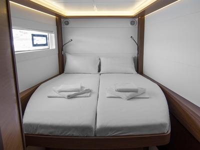 Cabin on Golden Promise , a Lagoon 46 catamaran at Athens, Greece