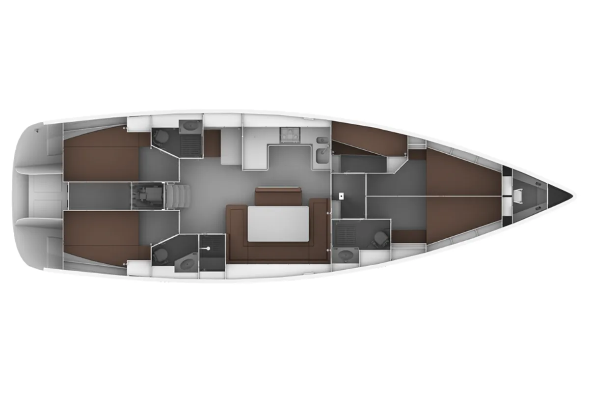 Floor plan of Bach, a Bavaria Cruiser 50 sailboat at Općina Sukošan, Croatia