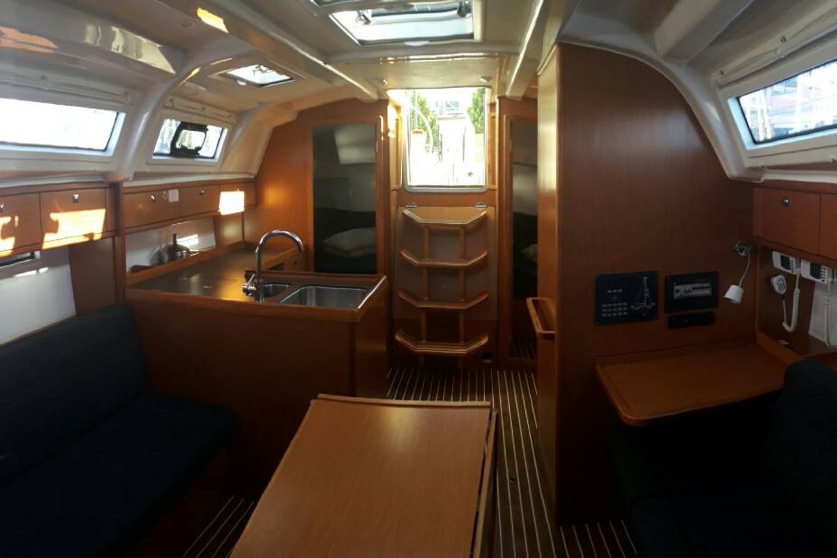 Salon of John K, a Bavaria Cruiser 37 sailboat at Municipal Unit of Lefkada, Greece