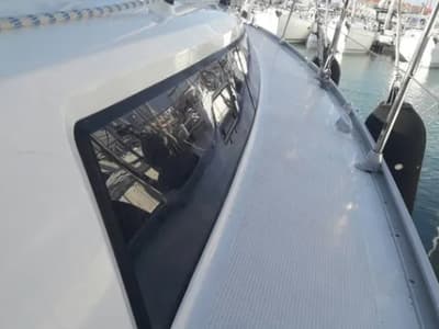 Deck of John K, a Bavaria Cruiser 37 sailboat at Municipal Unit of Lefkada, Greece