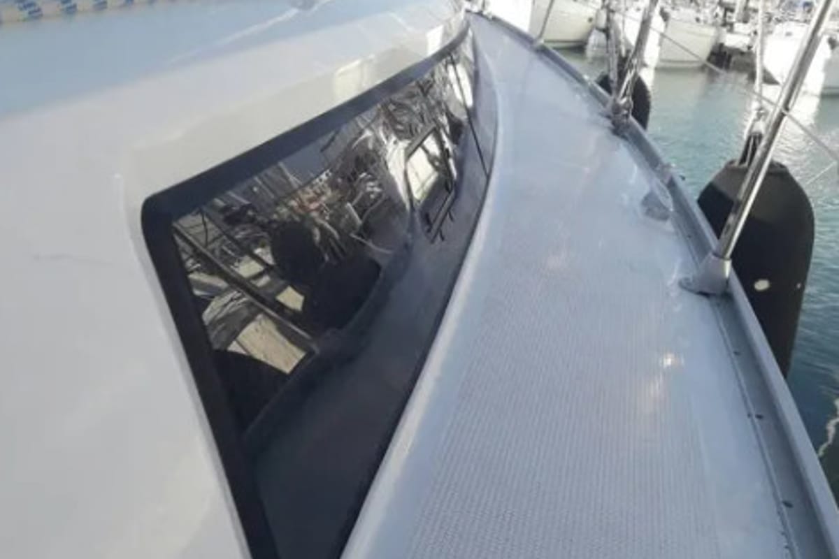 Deck of John K, a Bavaria Cruiser 37 sailboat at Municipal Unit of Lefkada, Greece
