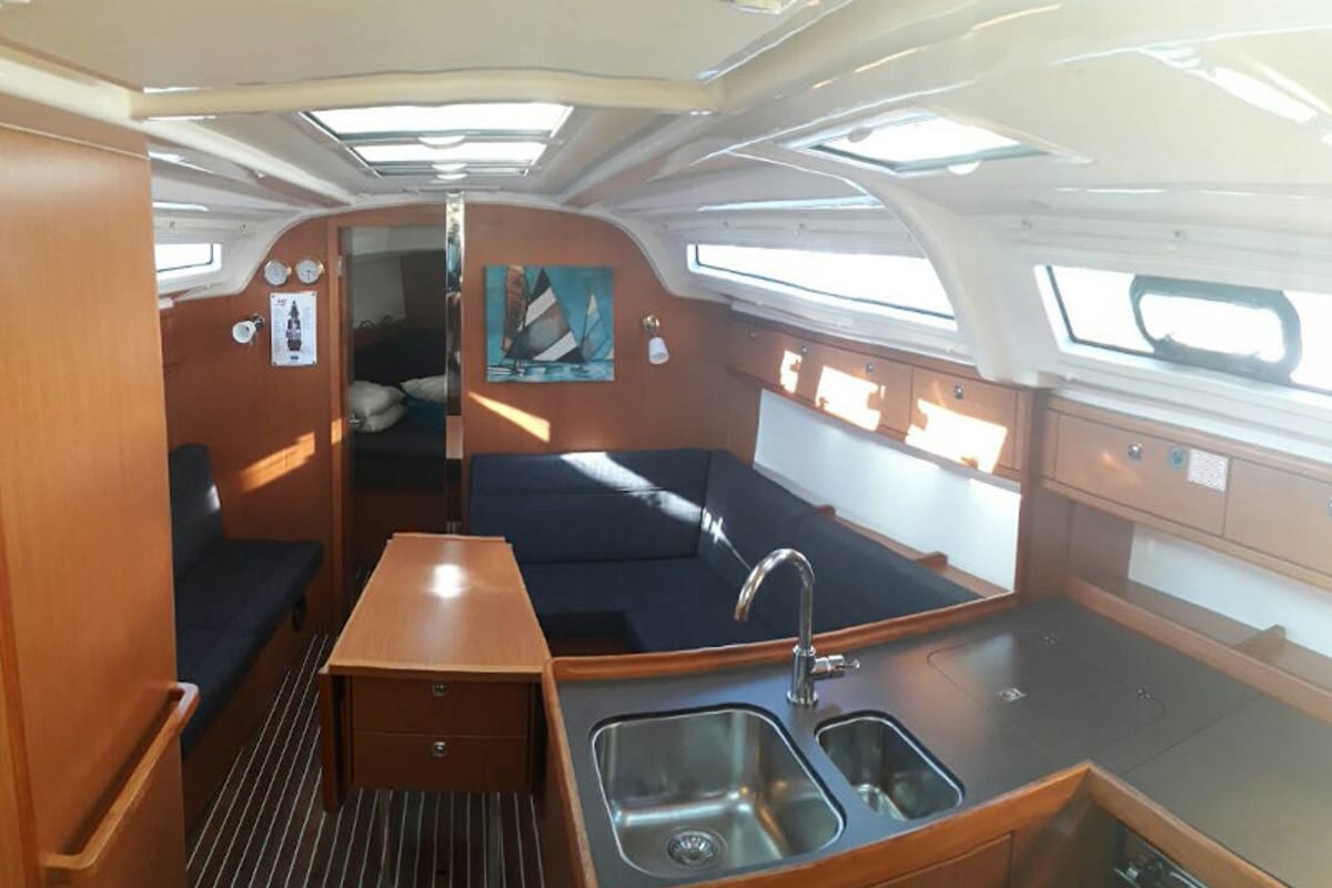 Salon of John K, a Bavaria Cruiser 37 sailboat at Municipal Unit of Lefkada, Greece