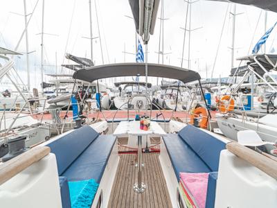 Deck of Vira, a AD Boats Salona 40 sailboat at Kos, Greece