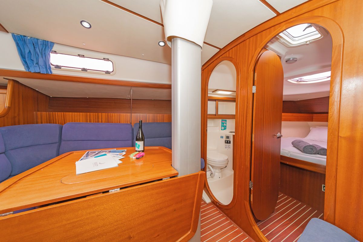 Salon of Vira, a AD Boats Salona 40 sailboat at Kos, Greece