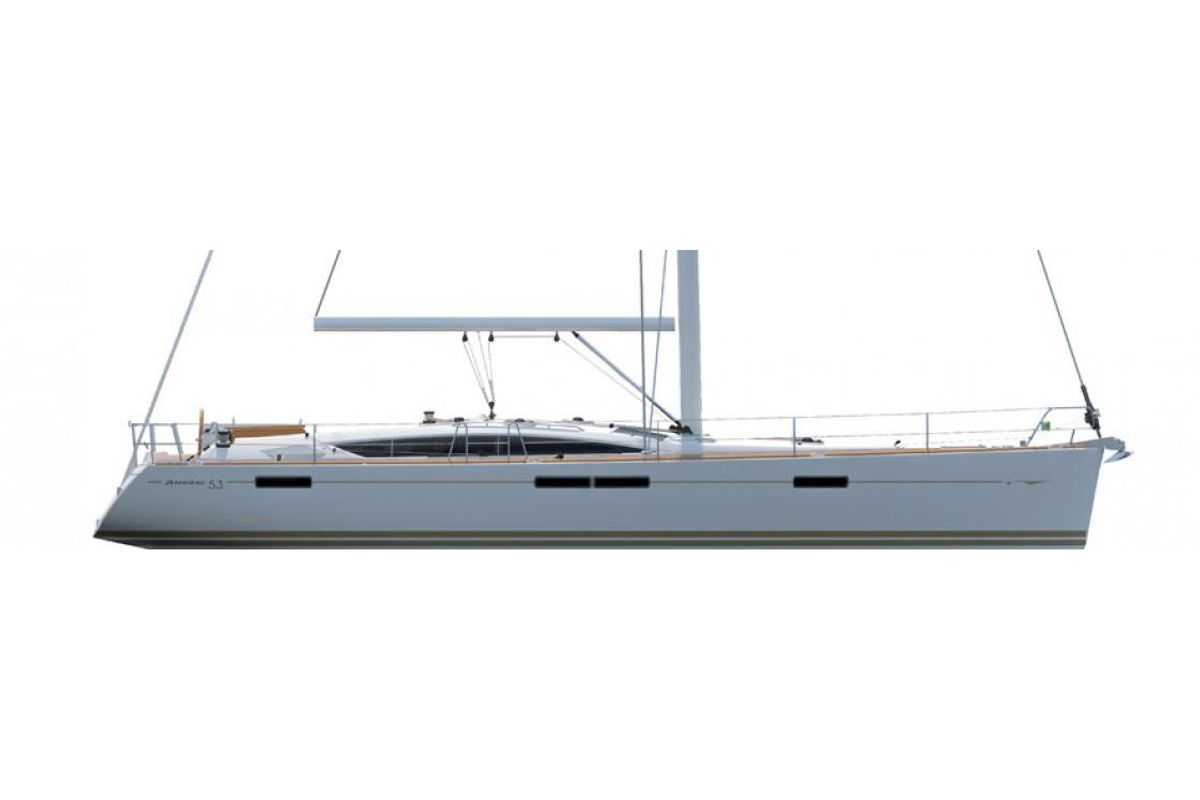 Exterior view of Christianna 12, a Jeanneau 53 sailboat at Athens, Greece