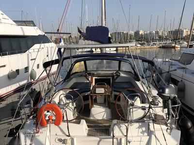 Cockpit of Christianna 12, a Jeanneau 53 sailboat at Athens, Greece