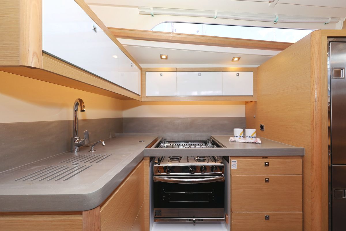 Galley of Anthea, a Dufour 470 sailboat at Grad Trogir, Croatia