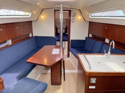 Salon of Blomquist, a Hanse Yachts Hanse 320 sailboat at Heiligenhafen, Germany