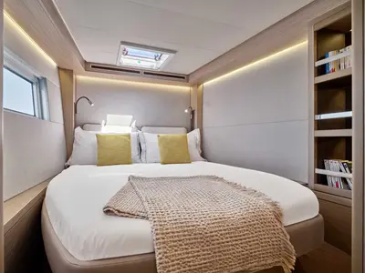 Cabin on Athena Blu, a Lagoon 51 catamaran at Athens, Greece