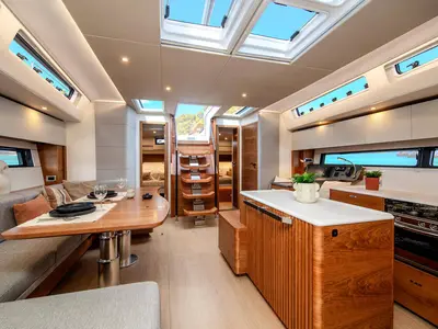 Salon of Art H, a Hanse Yachts Hanse 590 sailboat at Pirovac, Croatia