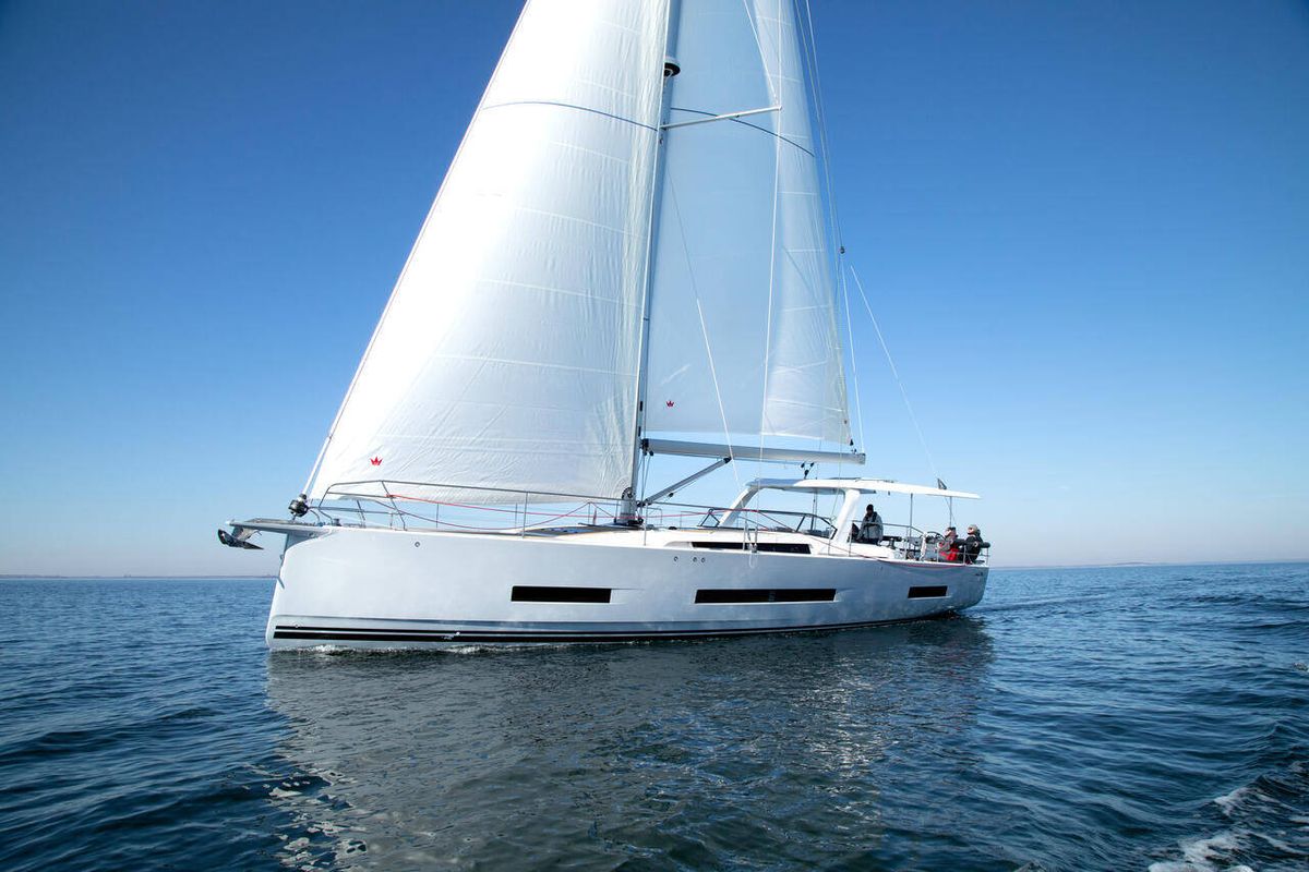 Exterior view of Art H, a Hanse Yachts Hanse 590 sailboat at Pirovac, Croatia