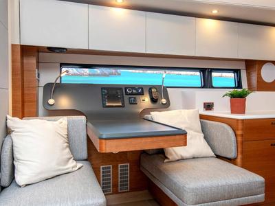 Cockpit of Art H, a Hanse Yachts Hanse 590 sailboat at Pirovac, Croatia