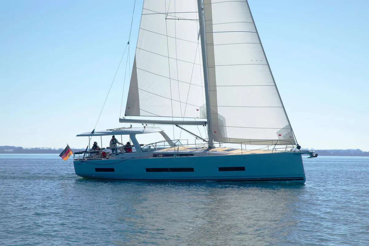 Exterior view of Art H, a Hanse Yachts Hanse 590 sailboat at Pirovac, Croatia